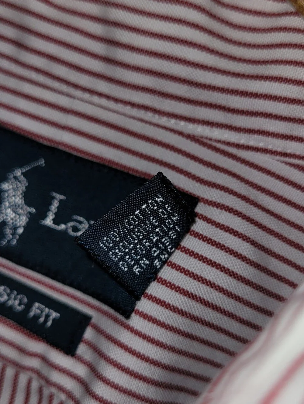 Vintage Ralph Lauren Shirt Mens 15.5Pink Striped Button Down Custom Fit